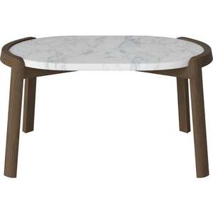 Konferenční stolek Mix 66 x 41 cm, více variant - Bolia Varianta: Grey/white marble | Dark oiled oak, Solid | v. 35 cm obraz