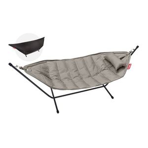 Houpací síť headdemock superb vč. polštáře a černé konstrukce, více variant - Fatboy Barva: grey taupe obraz