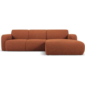 Hnědá rohová pohovka z textilie bouclé (pravý roh) Molino – Micadoni Home obraz