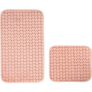 Růžové koupelnové předložky v sadě 2 ks 60x100 cm Heart – Mila Home obraz