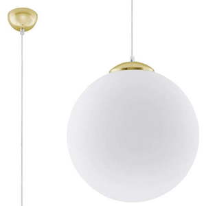 Závěsné svítidlo ve zlaté barvě se skleněným stínidlem ø 40 cm Cezab – Nice Lamps obraz
