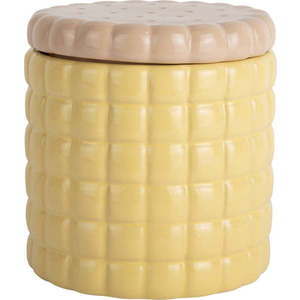 Světle žlutý dekorativní keramický úložný box ø 14x15 cm Biscuit Box – PT LIVING obraz