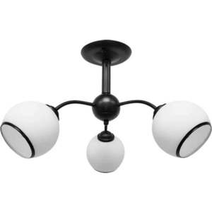 Černo-bílé stropní svítidlo se skleněným stínidlem 56x56 cm Marinen – Candellux Lighting obraz