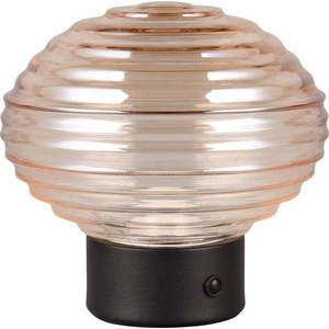 Černo-béžová stmívatelná LED stolní lampa se skleněným stínidlem (výška 14, 5 cm) Earl – Trio obraz