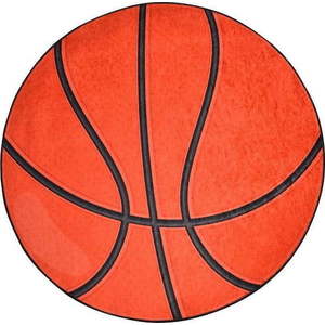 Oranžový dětský protiskluzový koberec Conceptum Hypnose Basketball, ø 140 cm obraz