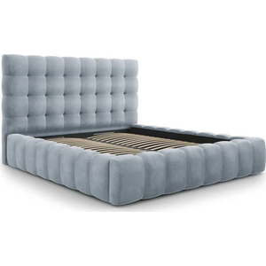 Světle modrá čalouněná dvoulůžková postel s úložným prostorem s roštem 180x200 cm Bali – Cosmopolitan Design obraz