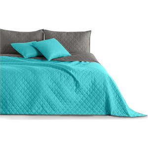Tyrkysový přehoz z mikrovlákna DecoKing Axel, 170 x 210 cm obraz