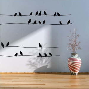 Sada samolepek Ambiance Starlings On Cable obraz