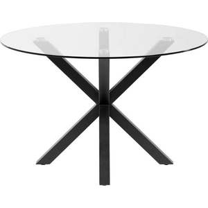 Kulatý jídelní stůl se skleněnou deskou Kave Home, ø 119 cm obraz