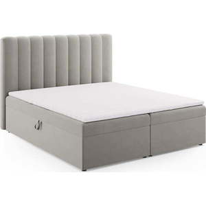 Šedá boxspring postel s úložným prostorem 180x200 cm Gina – Milo Casa obraz