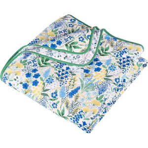 Zeleno-modrý prošívaný přehoz 220x230 cm Tilly Floral – Catherine Lansfield obraz