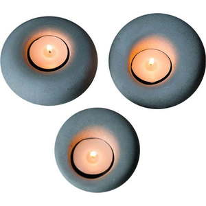 Betonové svícny v sadě 3 ks Donut – Mioli Decor obraz