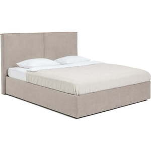 Čalouněná dvoulůžková postel taupe s úložným prostorem s roštem 180x200 cm Thessa Bold – Bonami Selection obraz