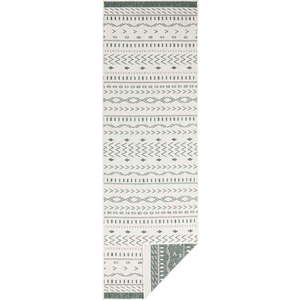 Zeleno-krémový venkovní koberec NORTHRUGS Kuba, 80 x 350 cm obraz