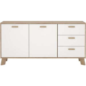 Bílá/v přírodní barvě komoda v dekoru dubu 147x73x39 cm Ikast – Tvilum obraz
