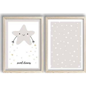 Dětské obrázky v sadě 2 ks 38x53 cm Sweet Dreams – Wallity obraz