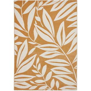 Okrově žlutý koberec 80x150 cm Sorral Leaves – Catherine Lansfield obraz
