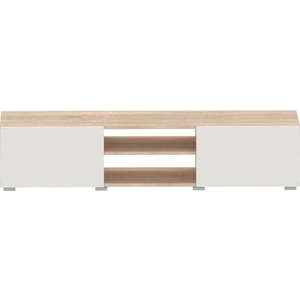 Krémový TV stolek v dekoru dubu 140x31 cm Podium - TemaHome obraz