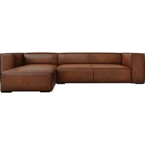Koňakově hnědá kožená rohová pohovka (levý roh) Madame – Windsor & Co Sofas obraz