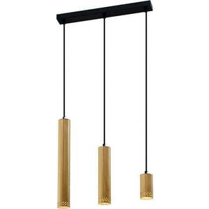 Závěsné svítidlo s kovovým stínidlem v černo-zlaté barvě 6x46 cm Tubo – Candellux Lighting obraz