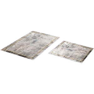 Šedo-hnědé koupelnové předložky v sadě 2 ks 60x100 cm – Foutastic obraz
