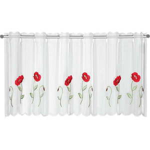 Bílá záclona 155x45 cm Poppies – Sehlbach obraz
