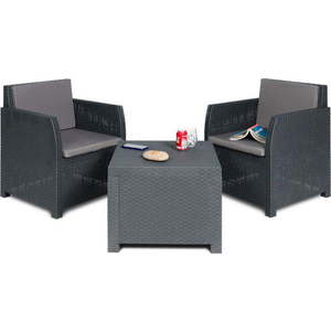 Tmavě šedý plastový zahradní lounge set pro 2 Diana – Toomax obraz