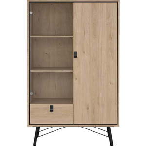 Vitrína v dekoru dubu v přírodní barvě 102x162x40 cm Ry – Tvilum obraz
