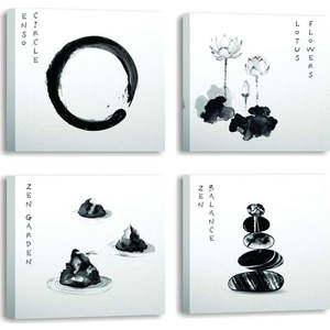Obrazy v sadě 4 ks 30x30 cm Japanese Zen – Wallity obraz
