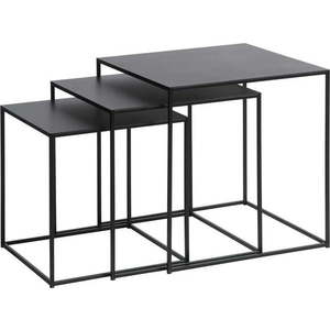 Černé kovové konferenční stolky v sadě 3 ks 50x50 cm Pebble – Unique Furniture obraz