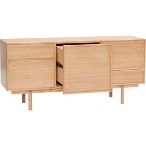 Nízká komoda v dekoru dubu v přírodní barvě 140x65 cm Cube – Hübsch obraz
