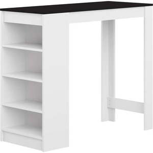 Bílý barový stůl s černou deskou 115x50 cm Aravis - TemaHome obraz