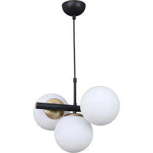 Černo-bílé závěsné svítidlo se skleněným stínidlem ø 15 cm Cascade – Squid Lighting obraz