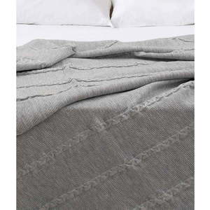 Šedý přehoz 200x220 cm Trenza – Oyo Concept obraz