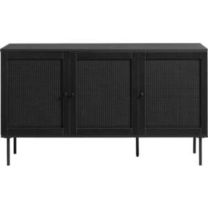 Černá nízká komoda v dekoru dubu 140x80 cm Pensacola – Unique Furniture obraz