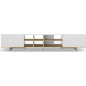Bílý TV stolek 230x44 cm Cequoia – Marckeric obraz