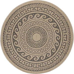 Černo-béžový kulatý venkovní koberec ø 80 cm Comilla – Ayyildiz Carpets obraz