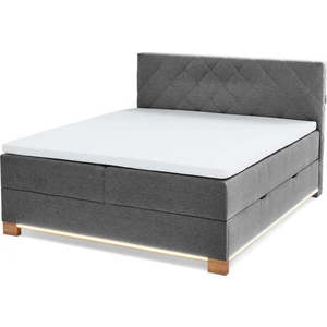 Šedá boxspring postel s úložným prostorem 180x200 cm Messina – Meise Möbel obraz