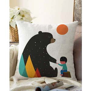 Povlak na polštář s příměsí bavlny Minimalist Cushion Covers Bear, 55 x 55 cm obraz