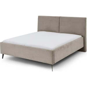 Taupe čalouněná dvoulůžková postel bez roštu 180x200 cm Lando – Meise Möbel obraz