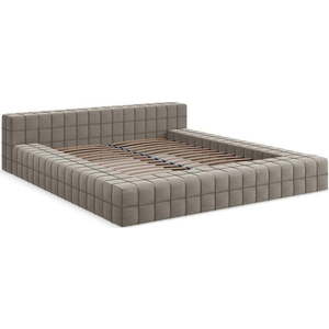 Čalouněná dvoulůžková postel taupe s roštem 160x200 cm Akela – Makamii obraz