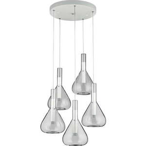 Bílé LED závěsné svítidlo se skleněným stínidlem ø 55 cm Cipera – CINQUE obraz