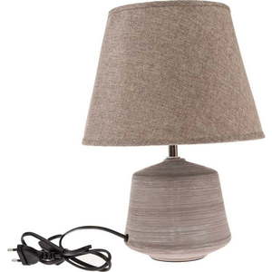 Béžovosvětle hnědá stolní lampa s textilním stínidlem (výška 33 cm) – Dakls obraz