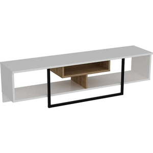 Bílý TV stolek v dekoru dubu 149x40 cm Asal – Kalune Design obraz
