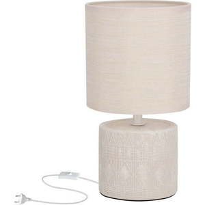 Béžová stolní lampa s textilním stínidlem (výška 26 cm) Dina – Candellux Lighting obraz