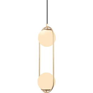 Závěsné svítidlo ve zlaté barvě se skleněným stínidlem ø 20 cm Arch – Squid Lighting obraz