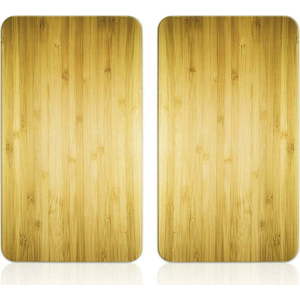 Kryty na sporák z tvrzeného skla v sadě 2 ks 52x30 cm Wooden – Maximex obraz