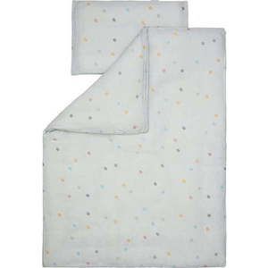 Šedé mušelínové dětské povlečení Kindsgut Dots, 100 x 135 cm obraz