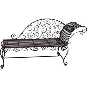 Černo-tmavě hnědá kovová zahradní lavice Lamington – Garden Pleasure obraz