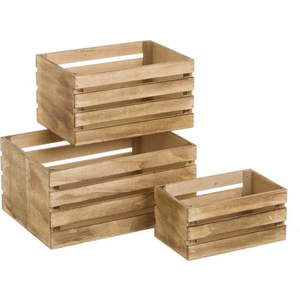 Úložné boxy v přírodní barvě v sadě 3 ks 31x23x15 cm – Casa Selección obraz